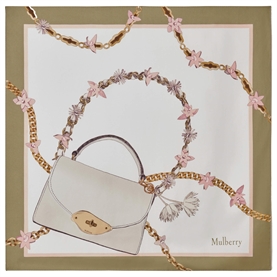 Mulberry Lana Bag & Chains Square Eggshell & Blossom Pink Silk Twill